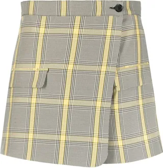 Checked High-Waisted Shorts