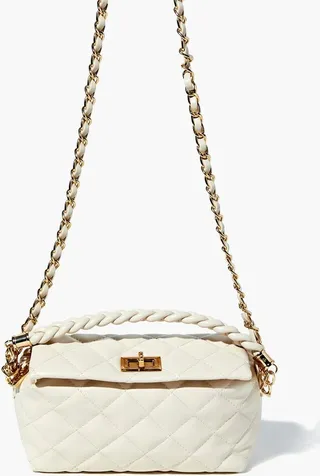 Twisted Faux Leather Crossbody Bag