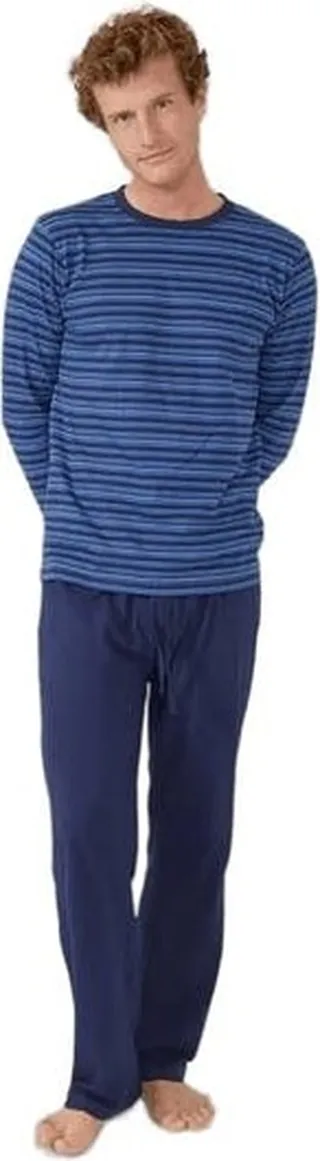 Debenhams Mens Stripe Long Pyjama Set - Blue
