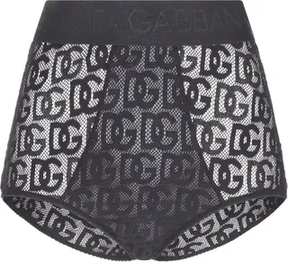 Dolce & Gabbana Logo Waistband Semi-Sheer Panties