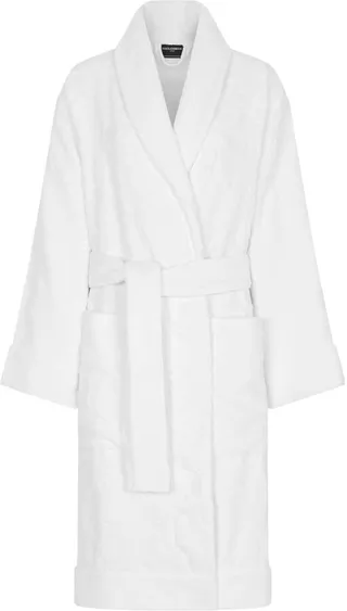 Cotton terry jacquard bath robe