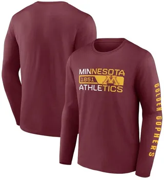Men's Fanatics Maroon Minnesota Golden Gophers Broad Jump 2-Hit Long Sleeve T-shirt