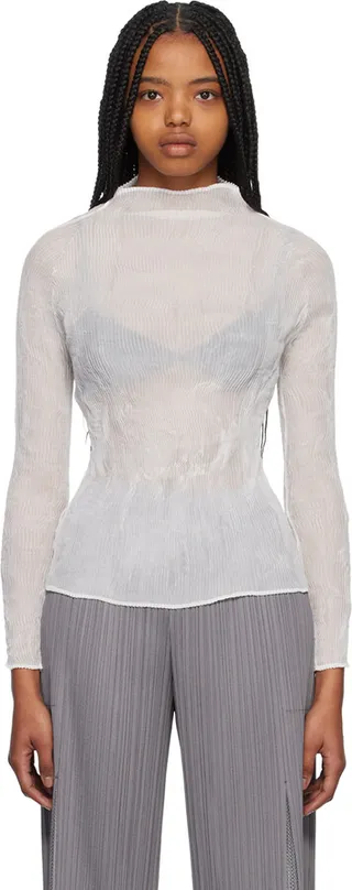 Issey Miyake White Twist 2 Turtleneck