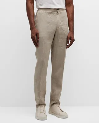 Men's Washed Linen Joggers