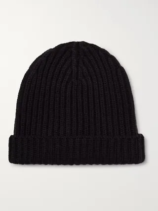 Ribbed Cashmere Beanie