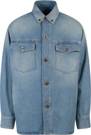 Versace Button-Up Oversized Denim Jacket