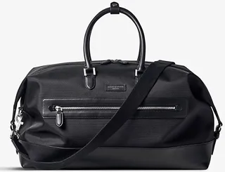 Black Brand-patch Woven gym bag