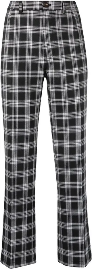 Black Franklin Checked Straight-Leg Trousers