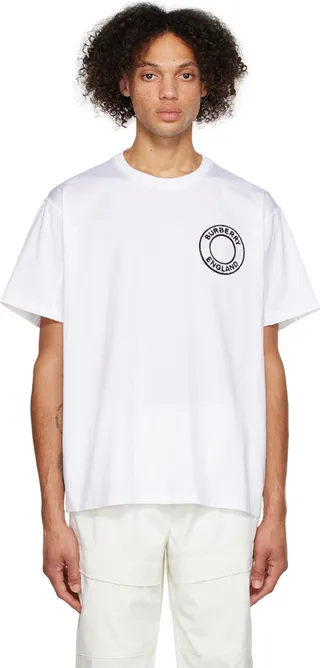 Burberry White Graphic T-Shirt