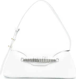 White Hardware Detail Shoulder Bag