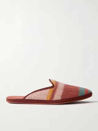 Open Venice Checked Cashmere Slippers
