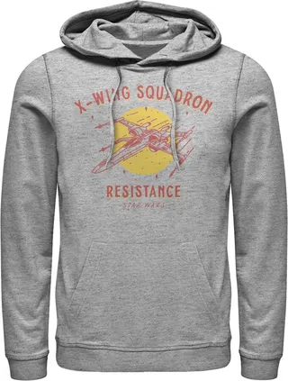 Men's Star Wars: The Rise of Skywalker X-Wing Squadron Pull Over Hoodie - Athletic Heather - 3X Large