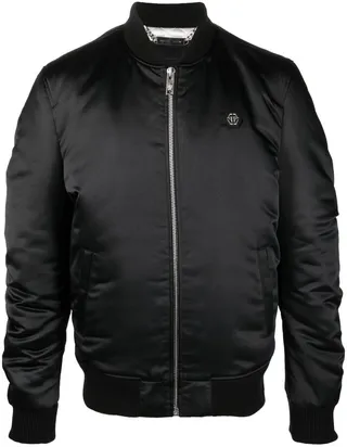 Skull-Print Bomber Jacket