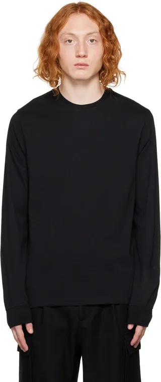FRAME Black Embroidered Long Sleeve T-Shirt