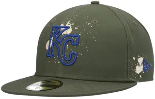 Men's New Era Olive Kansas City Royals Splatter 59FIFTY Fitted Hat