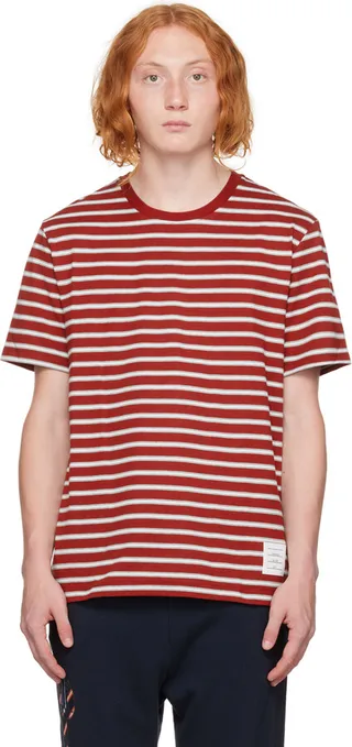 Thom Browne Red Striped T-Shirt