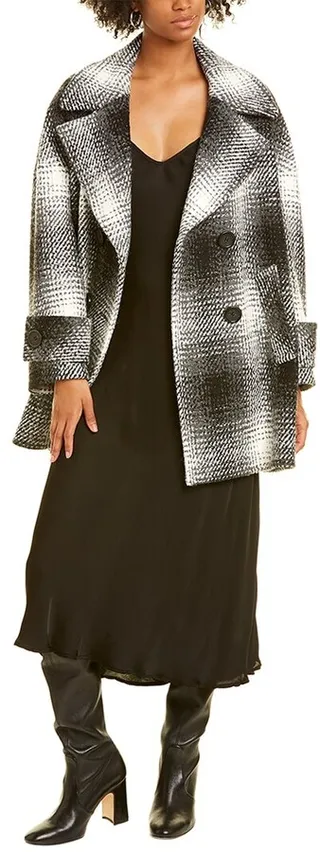 Cinzia Rocca Icons Short Plaid Wool & Alpaca-Blend
