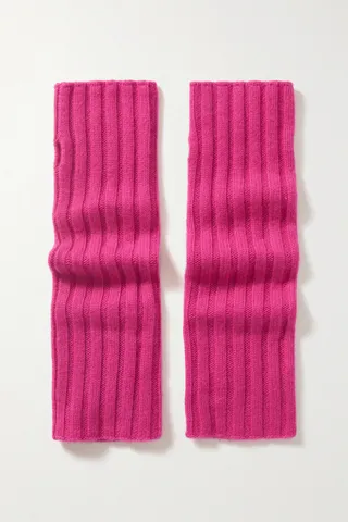 Arch4 - Ribbed Cashmere Wrist Warmers - Pink