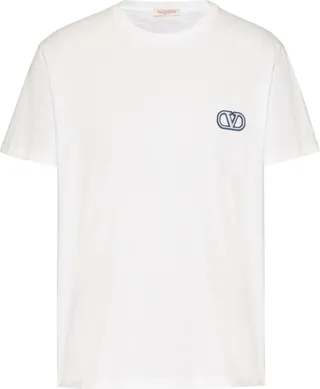VLogo-embroidered T-shirt