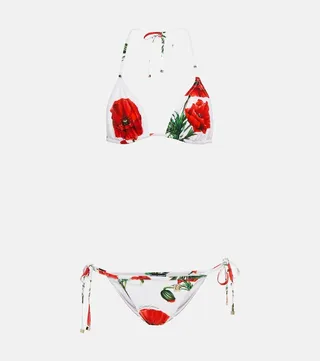 Floral triangle bikini