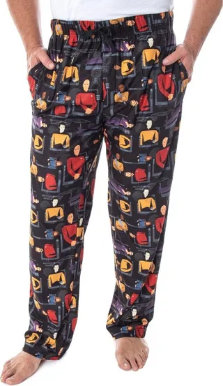 Star Trek The Next Generation Men's Allover Character Sleep Pajama Pants (2XL) Multicoloured