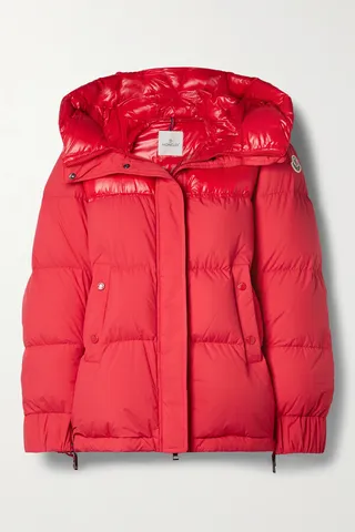 Moncler - Etival Hooded Quilted Shell Down Jacket - Red