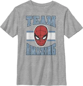 Boy's Marvel Spider-Man Team Amazing T-Shirt - Athletic Heather - Large