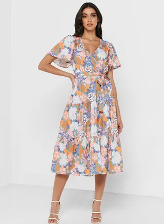 Tiered Tied Waist Dress