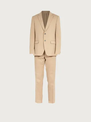 Ferragamo Men Single breasted suit Beige