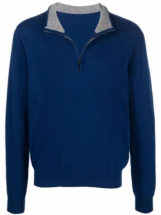 In and Out quarter-zip wool jumper