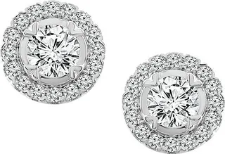 14K White Gold & 1 TCW Natural Diamond Stud Earrings