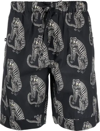 Sansindo tiger-print pajama shorts