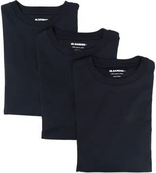 set of 3 logo-patch crew-neck T-shirts