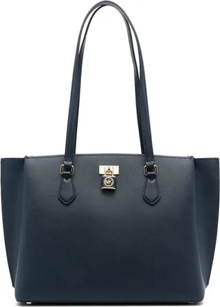 Padlock-Detail Leather Tote Bag