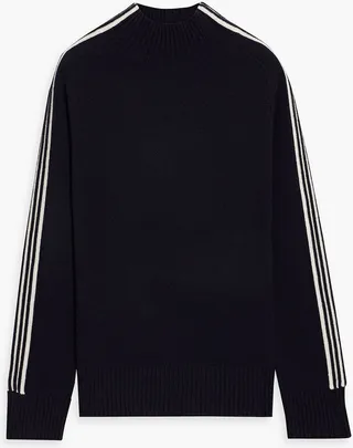 Ripple striped wool and cashmere-blend turtleneck sweater