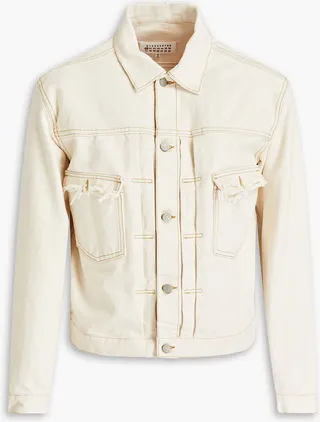 Pleated denim jacket