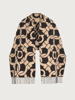 Ferragamo Women Gancini scarf Black