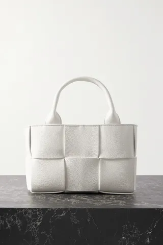 Bottega Veneta - Candy Arco Intrecciato Textured-leather Tote - White
