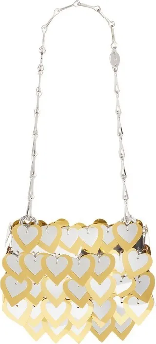 Silver-Tone Nano Hearts Sparkle Bag