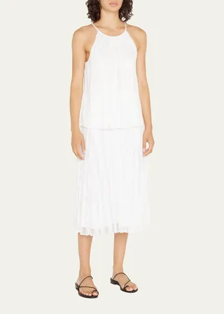 Pleated Lace Halter Cami