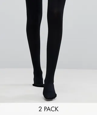 ASOS DESIGN 2 pack 120 denier black tights