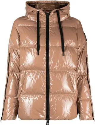 Down-Feather Hooded Coat