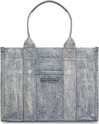 Logo-Print Denim Tote