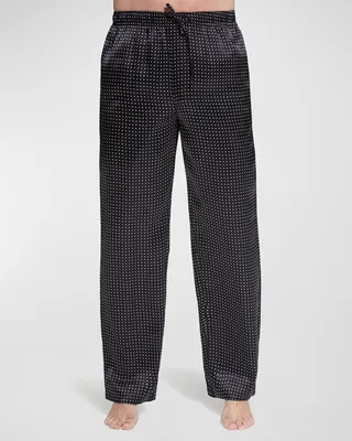 Men's Dotted Silk Pajama Pants