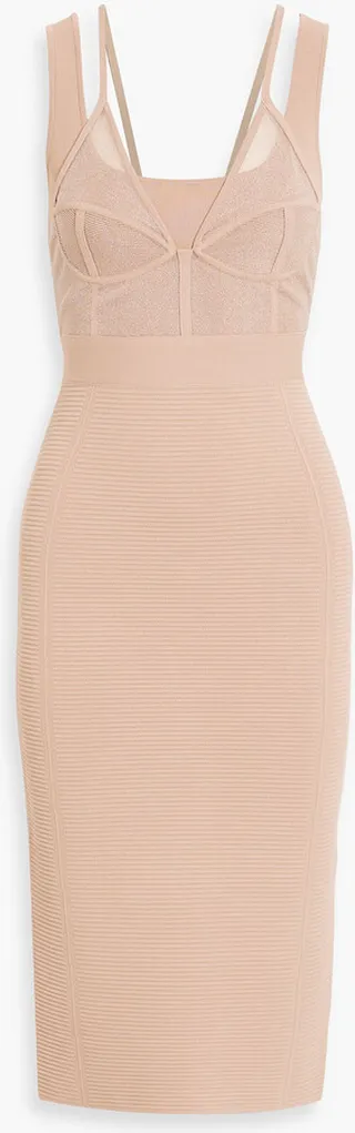 Layered bandage midi dress