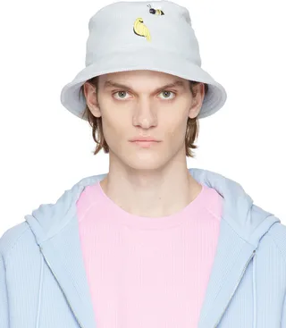 Thom Browne Blue Birds and Bees Bucket Hat