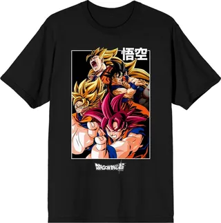 Dragon Ball Goku Super Saiyan Character Men’s Black T-Shirt-3XL