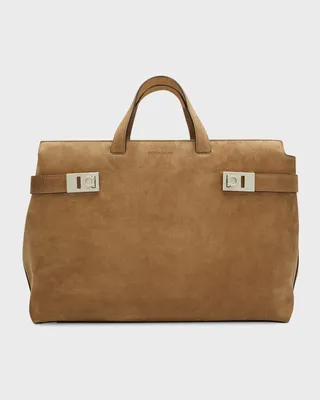 Men's Suede Weekender Bag