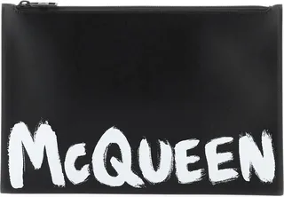 Alexander McQueen Grafitti Logo Printed Clutch Bag