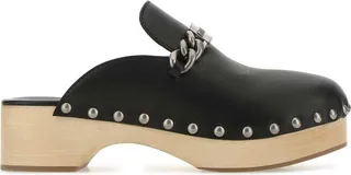 Miu Miu Logo Plaque Slip-On Clogs